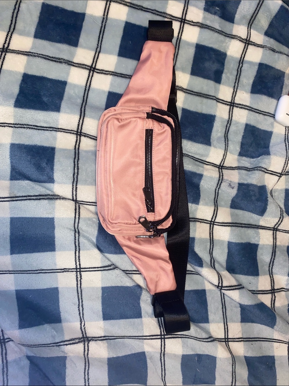 Women's Peach Travel Belt Bag with Black Strap